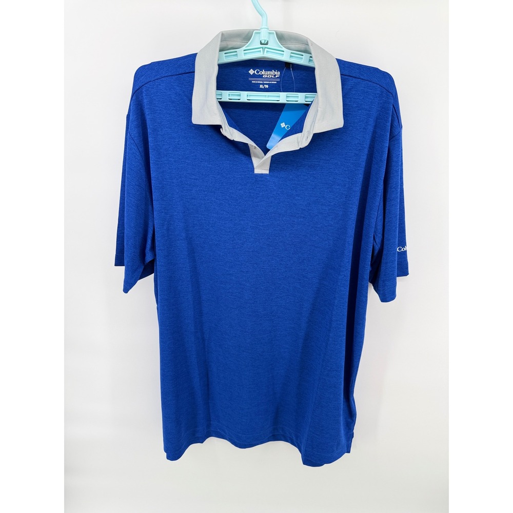 Columbia Golf Mens Omni-Wick Range Polo Shirt Blue Gray XL NWT Gorpcore Summer